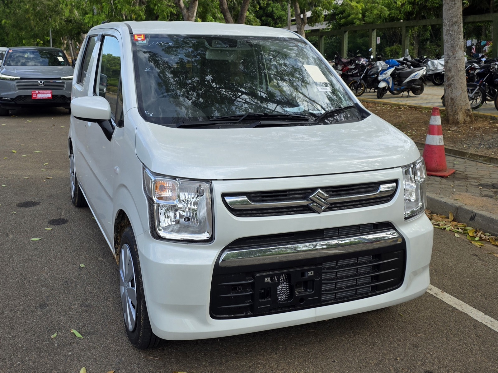 A freshly imported Suzuki Wagon R at the port